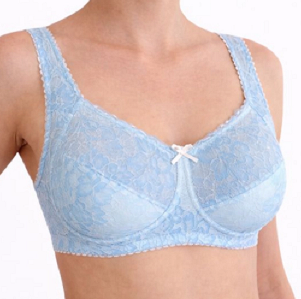 Бюстгальтер Ниночка для фиксации экзопротеза 70-6 нежно-голубой/белый