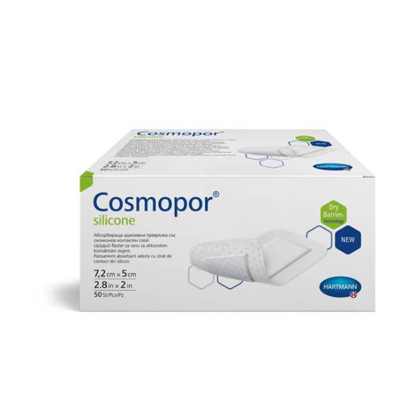 Повязка впитывающая Cosmopor silicone с контактным слоем из силикона 50 шт..